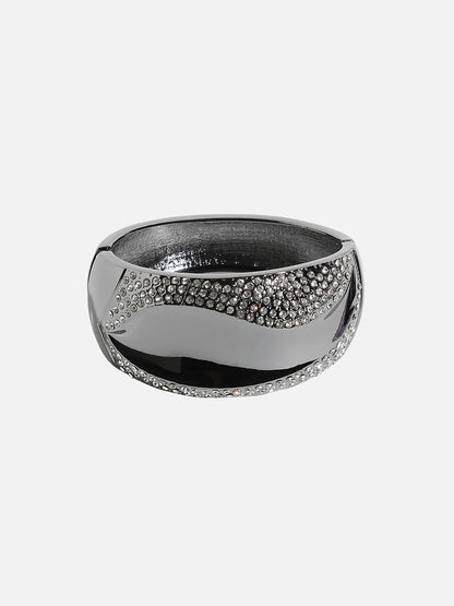 Silver-Plated Studded Cuff Bracelet