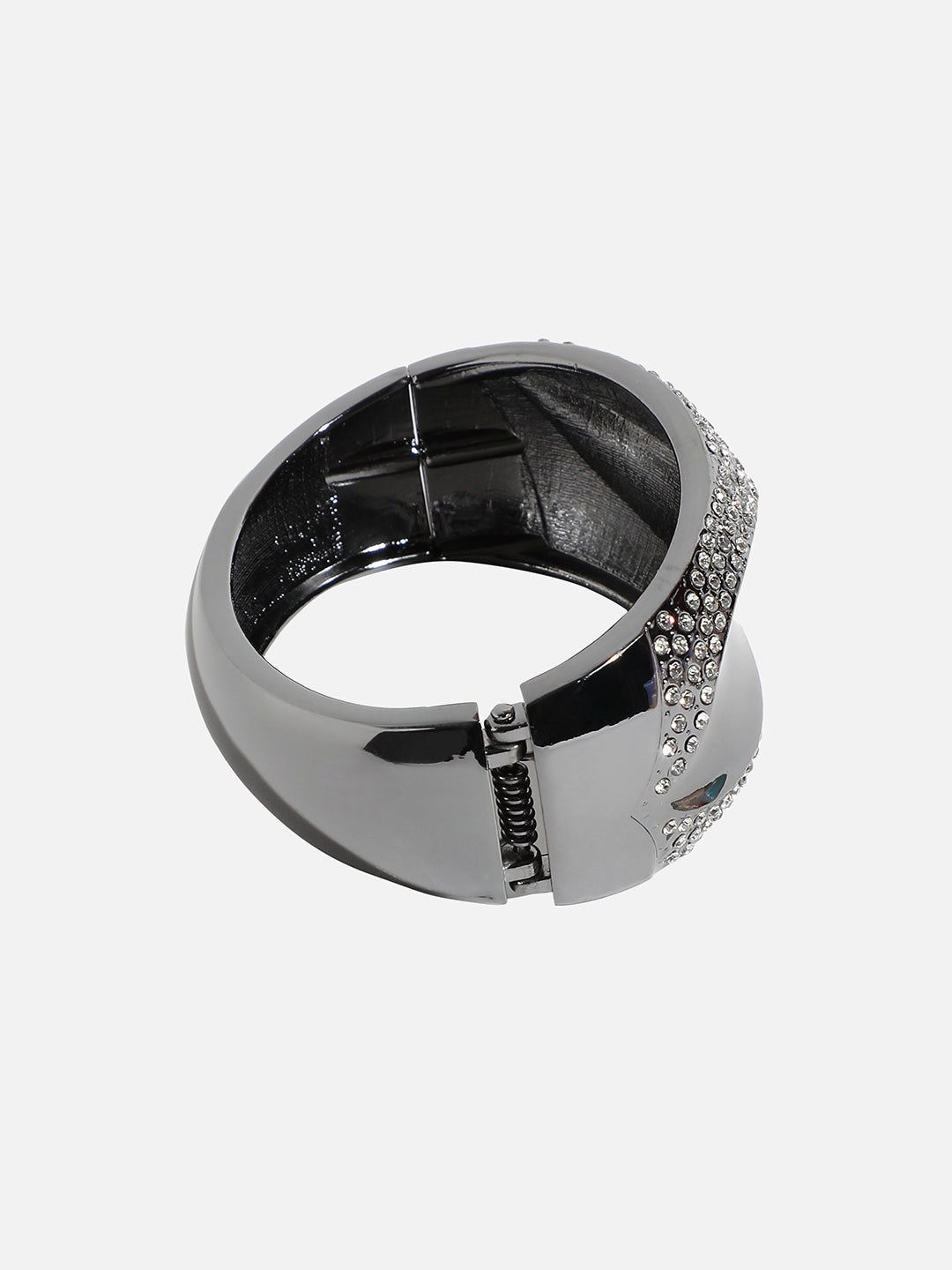 Silver-Plated Studded Cuff Bracelet