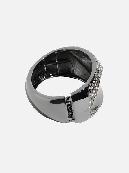 Silver-Plated Studded Cuff Bracelet