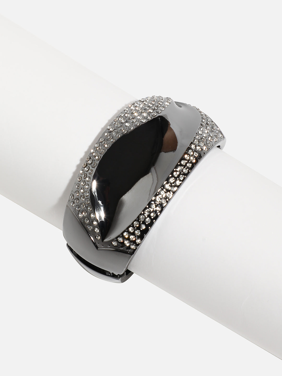 Silver-Plated Studded Cuff Bracelet