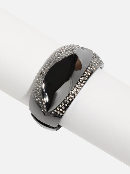 Silver-Plated Studded Cuff Bracelet