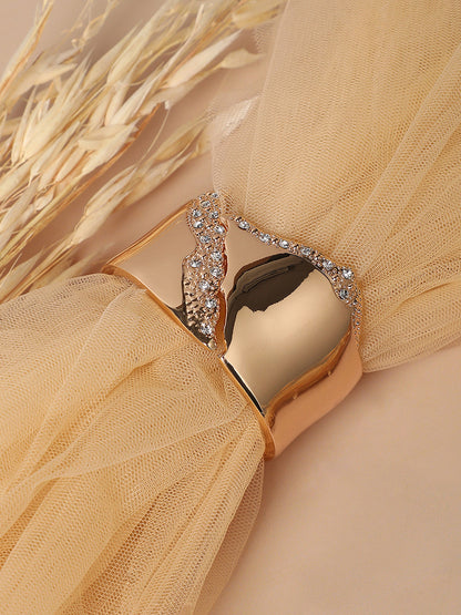 Gold Plated Asymmetrical Stone Studded Cuff Bracelet