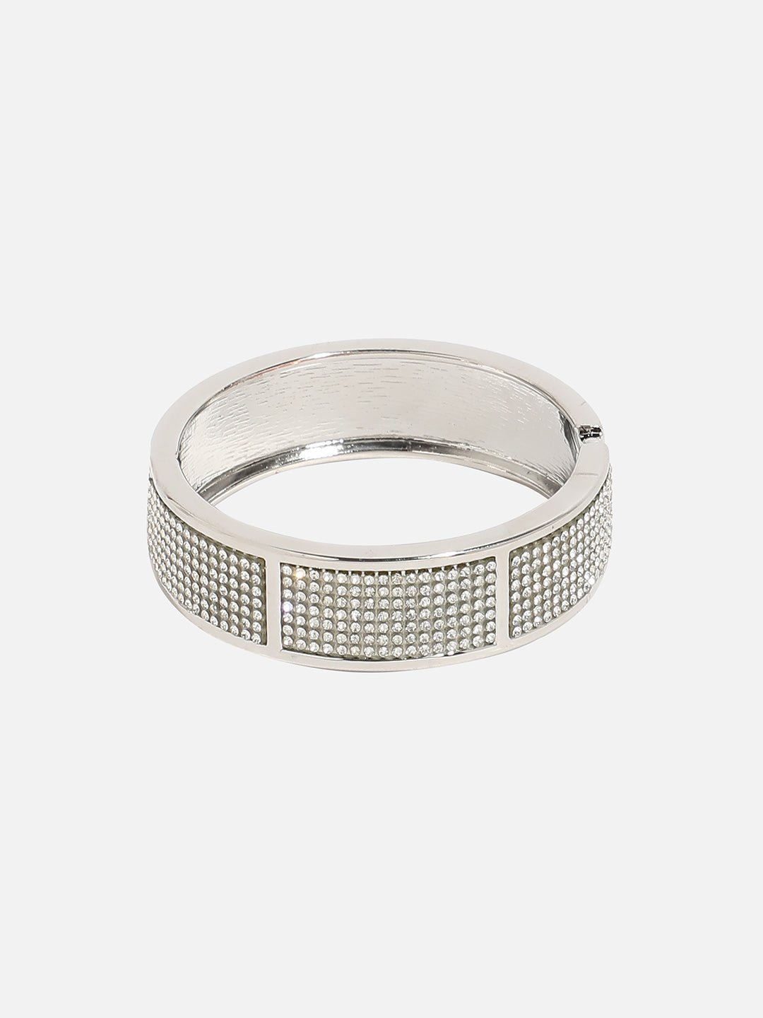 Silver Plated Stone Studded Bangle Bracelet