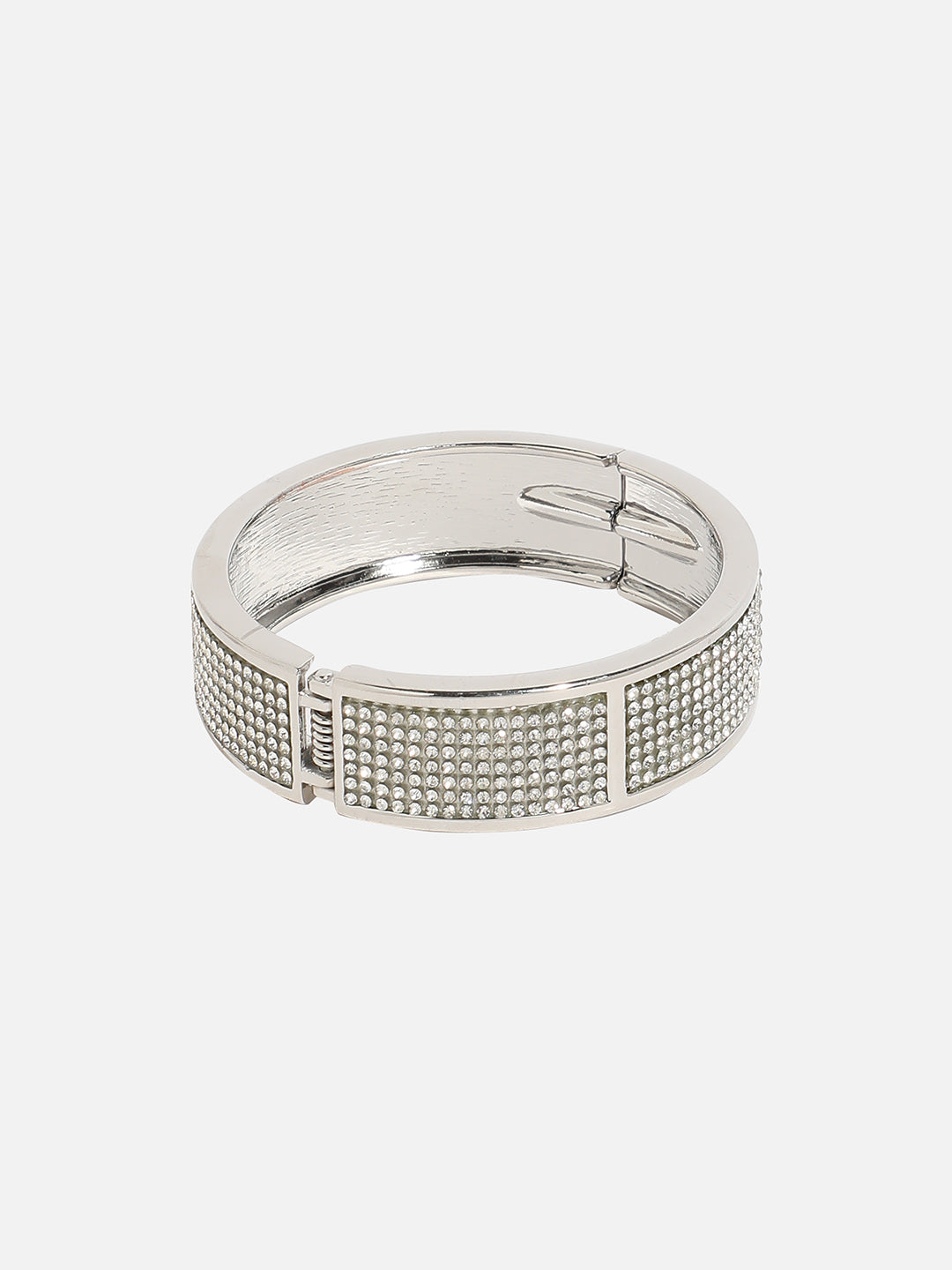 Silver Plated Stone Studded Bangle Bracelet