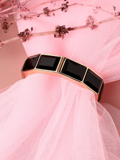 Gold Plated Stones Studded Cuff Bracelet