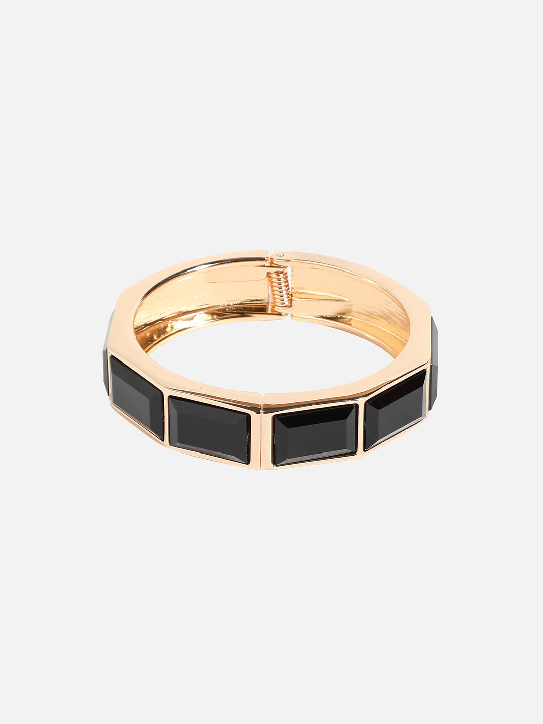Gold Plated Stones Studded Cuff Bracelet