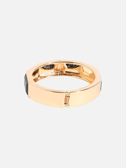 Gold Plated Stones Studded Cuff Bracelet