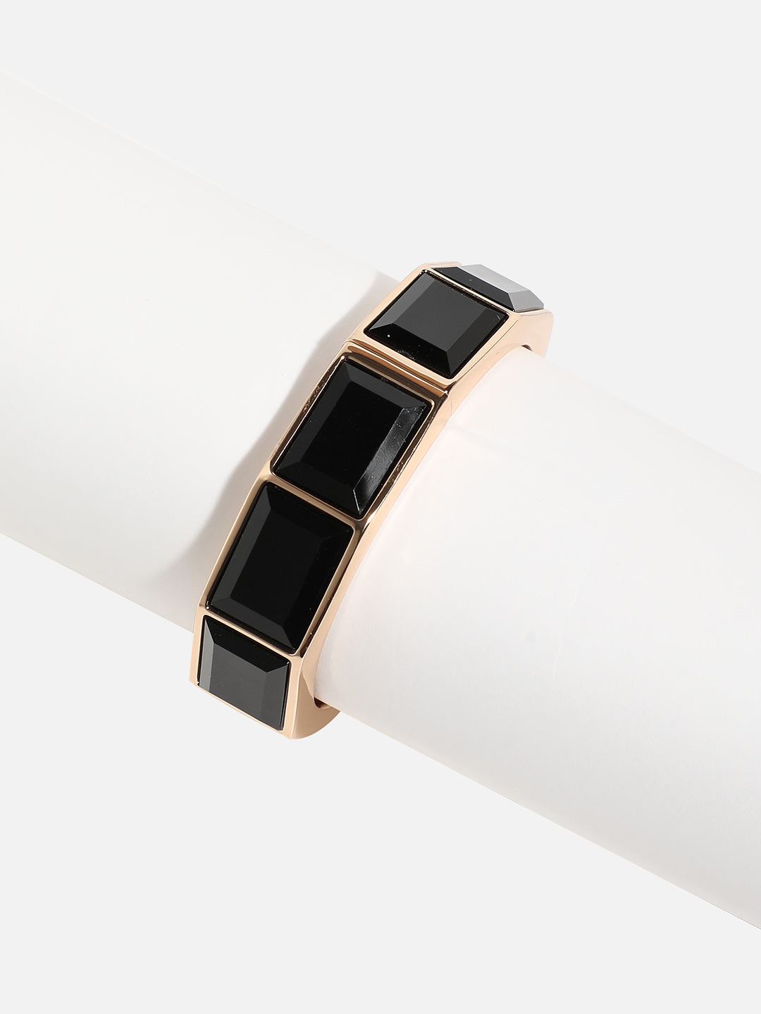 Gold Plated Stones Studded Cuff Bracelet