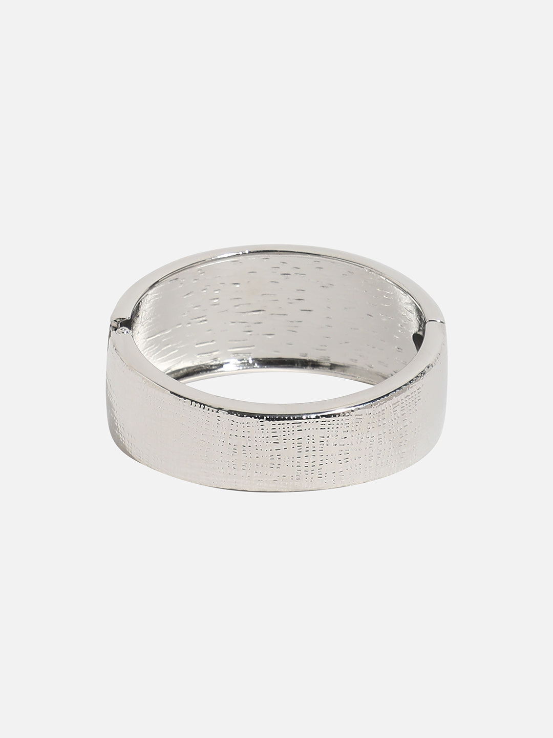 Silver Plated Crystal Studded Cuff Bracelet
