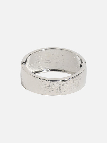 Silver Plated Crystal Studded Cuff Bracelet