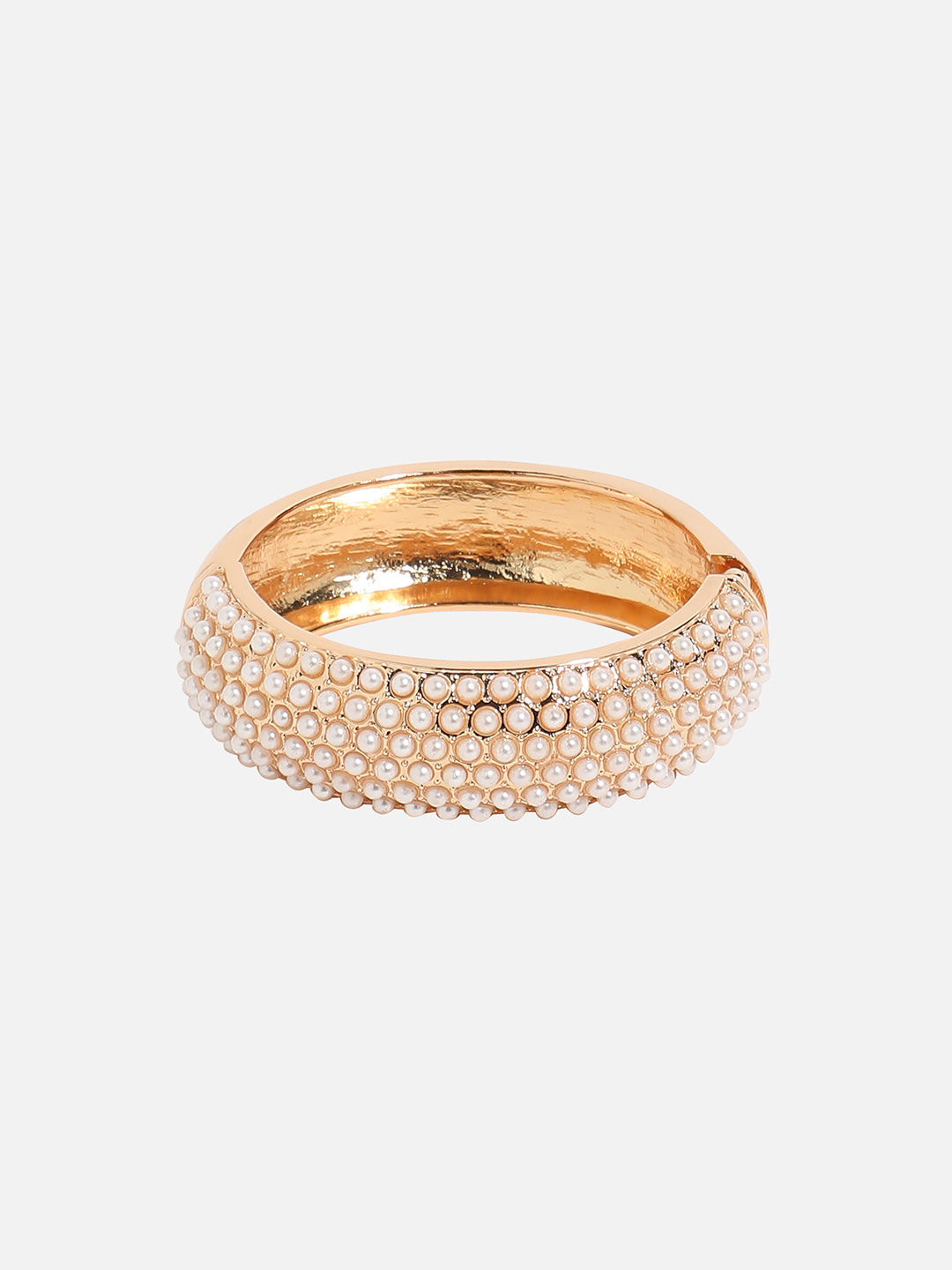 Gold-Plated Beaded Bangle-Style Bracelet