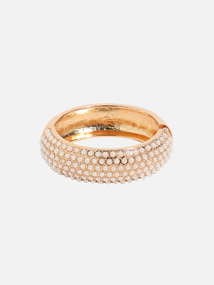 Gold-Plated Beaded Bangle-Style Bracelet