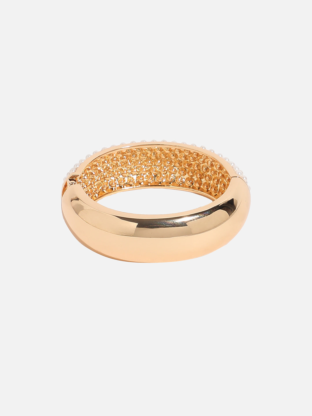 Gold-Plated Beaded Bangle-Style Bracelet
