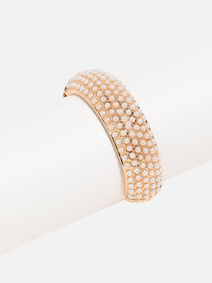 Gold-Plated Beaded Bangle-Style Bracelet