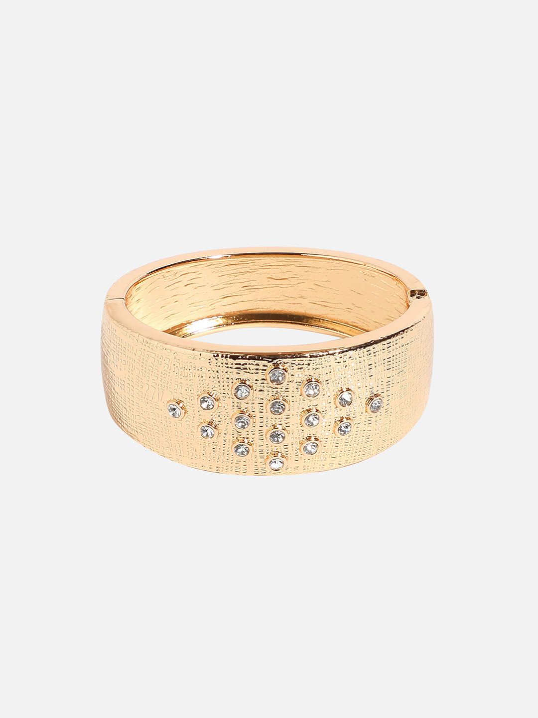 Gold Plated Crystal Studded Cuff Bracelet