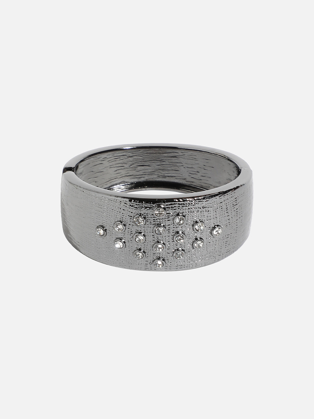 Silver Plated Stone Studded Cuff Bracelet