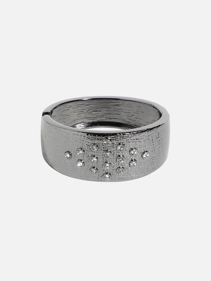 Silver Plated Stone Studded Cuff Bracelet