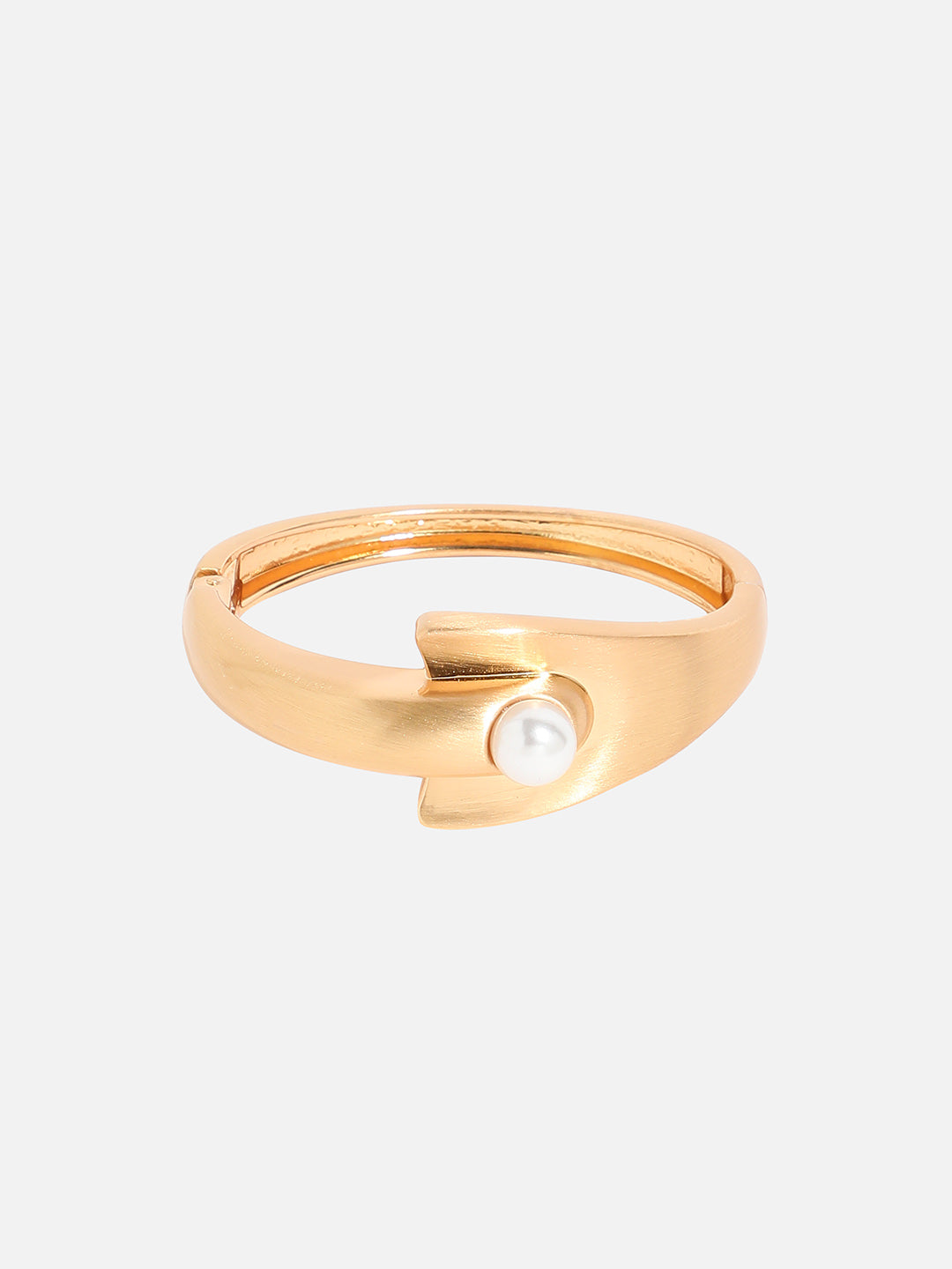 Gold Plated Artificial Beads Cuff Bracelet