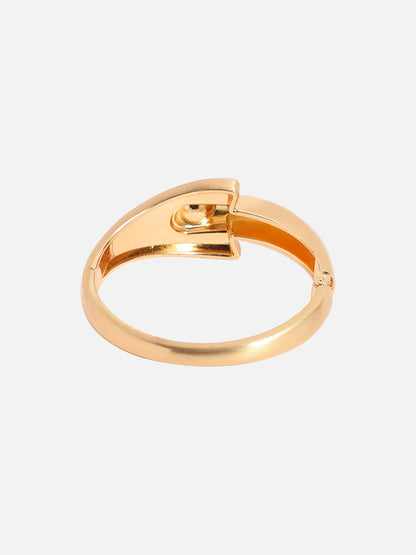 Gold Plated Artificial Beads Cuff Bracelet