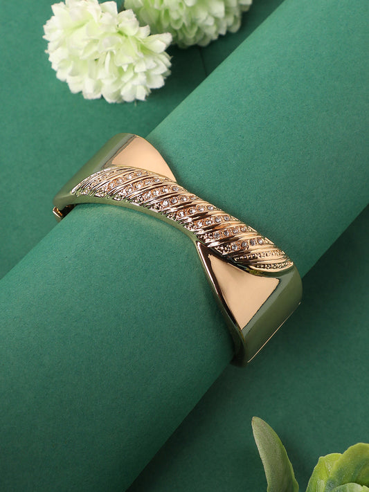 Gold-Plated Studded Bangle-Style Bracelet