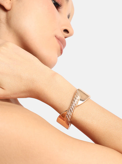 Gold-Plated Studded Bangle-Style Bracelet