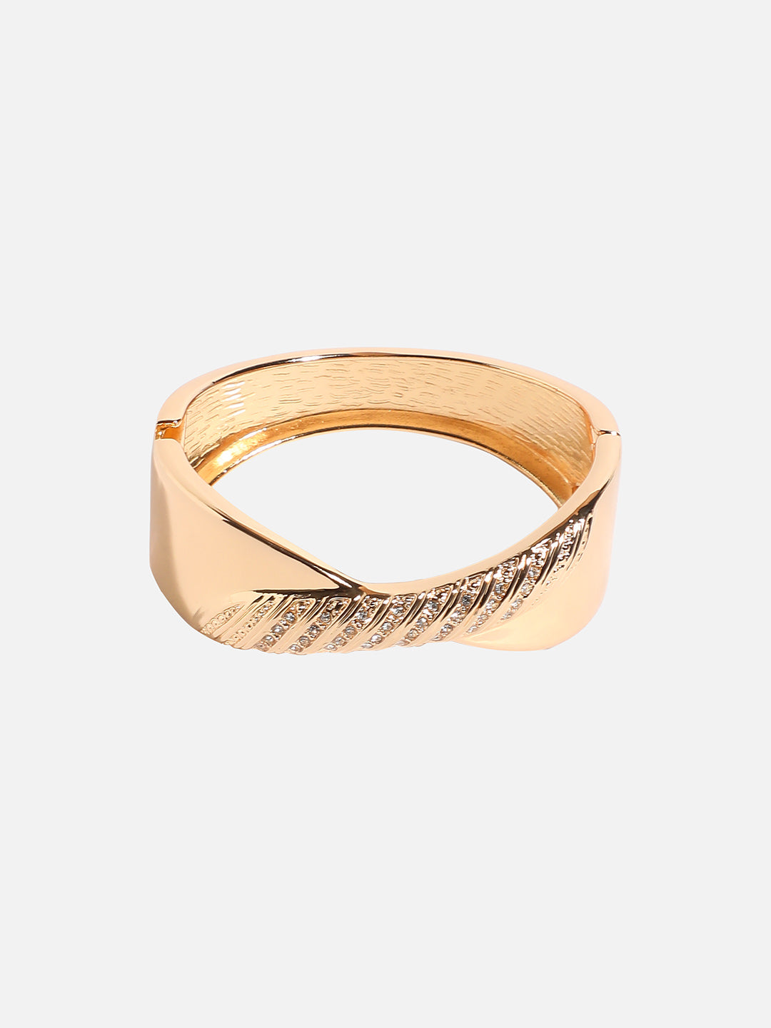 Gold-Plated Studded Bangle-Style Bracelet