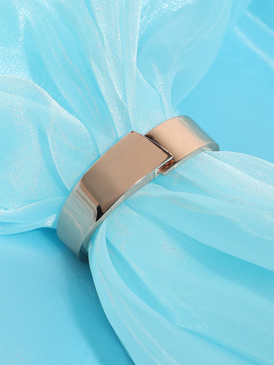Gold-Plated Metallic Overlap Cuff Bracelet