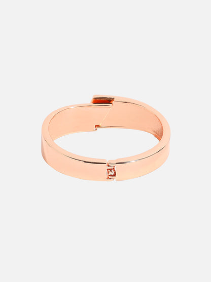 Gold-Plated Metallic Overlap Cuff Bracelet