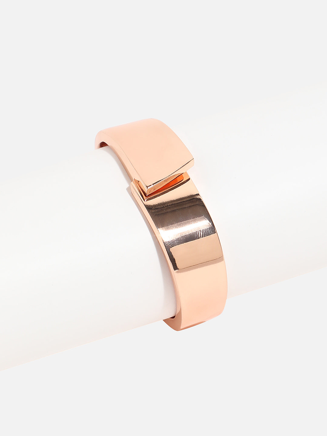 Gold-Plated Metallic Overlap Cuff Bracelet