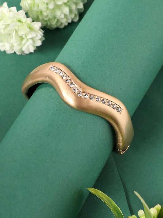 Gold-Plated Studded Kada Bracelet