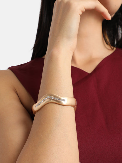 Gold-Plated Studded Kada Bracelet