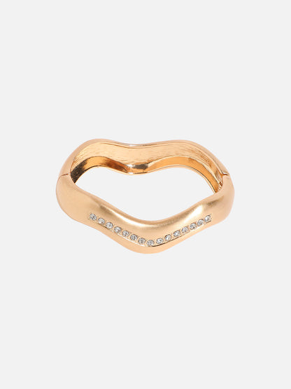 Gold-Plated Studded Kada Bracelet