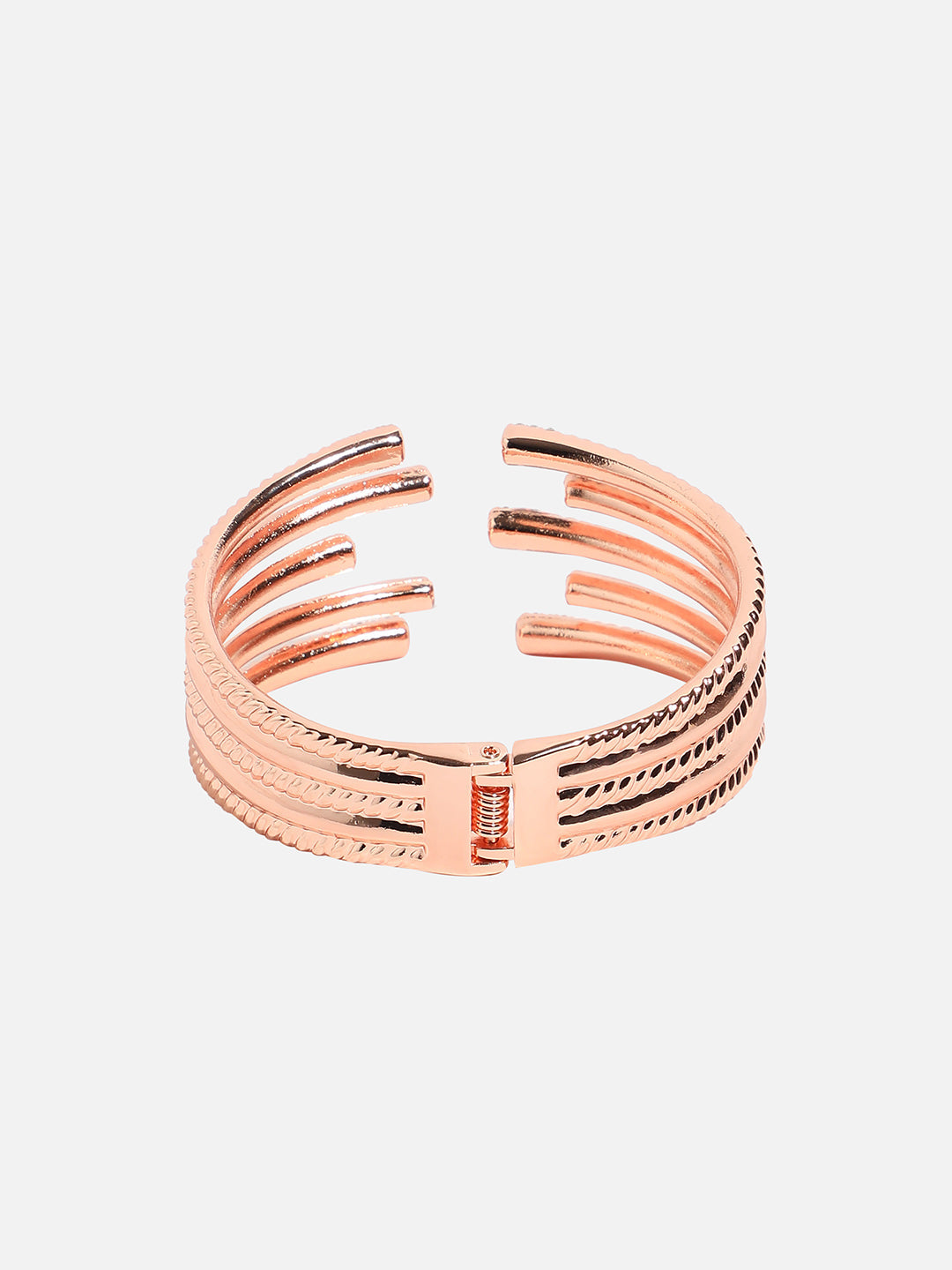 Rose Gold Plated Stone Studded Cuff Bracelet