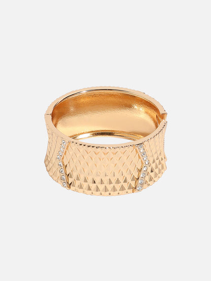 Gold Plated Stone Studded Cuff Bracelet