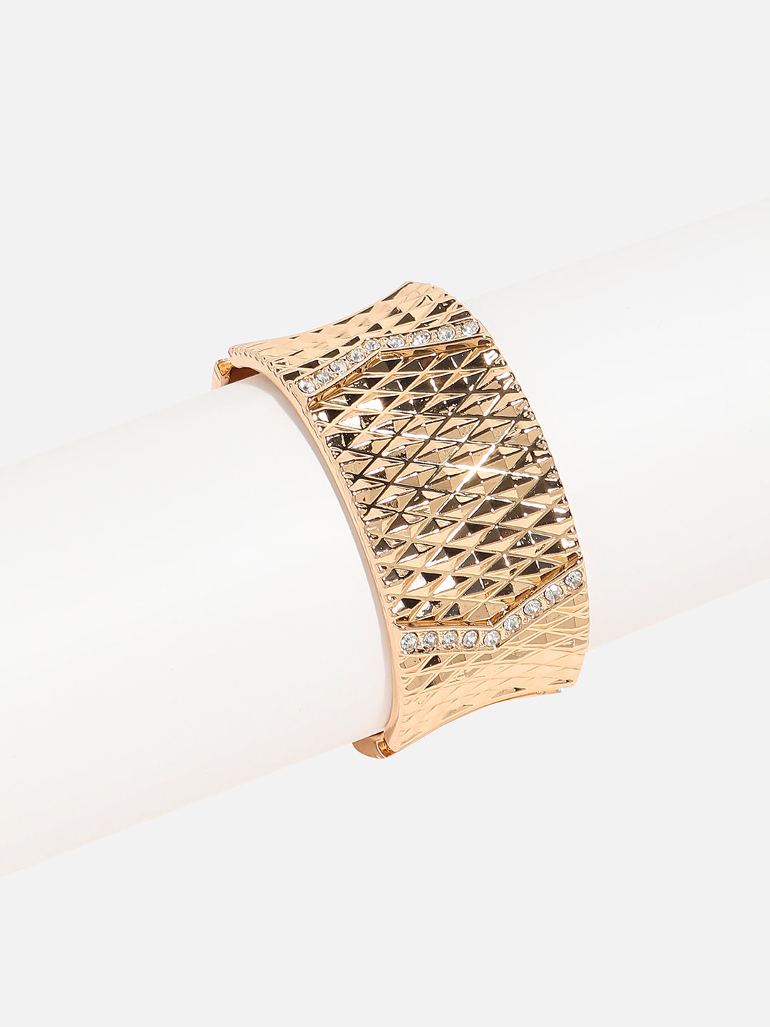Gold Plated Stone Studded Cuff Bracelet