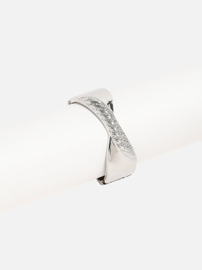 Silver Plated Stone Studded Cuff Bracelet