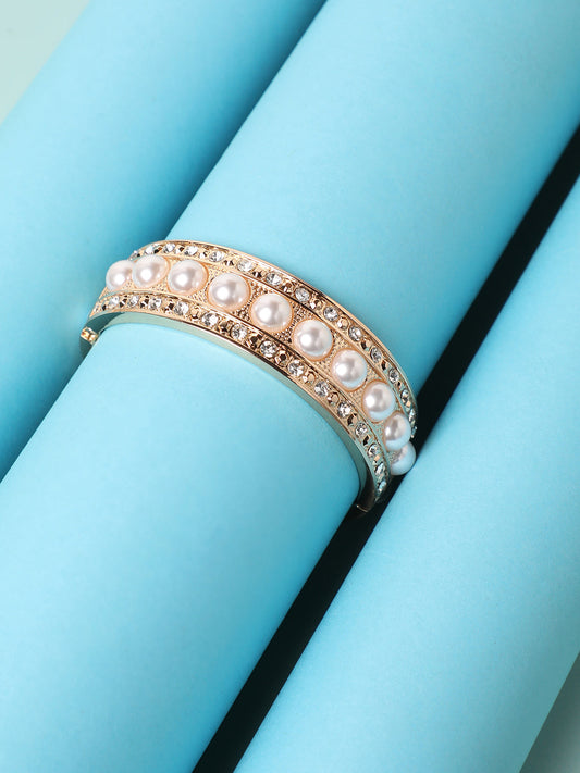 Gold-Plated Beaded Kada Bracelet