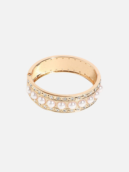 Gold-Plated Beaded Kada Bracelet