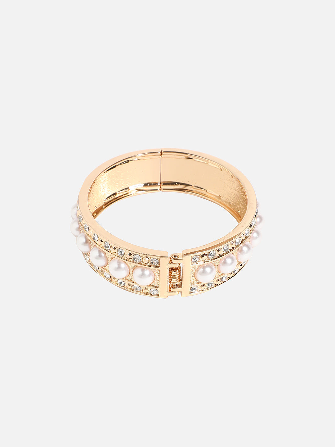 Gold-Plated Beaded Kada Bracelet