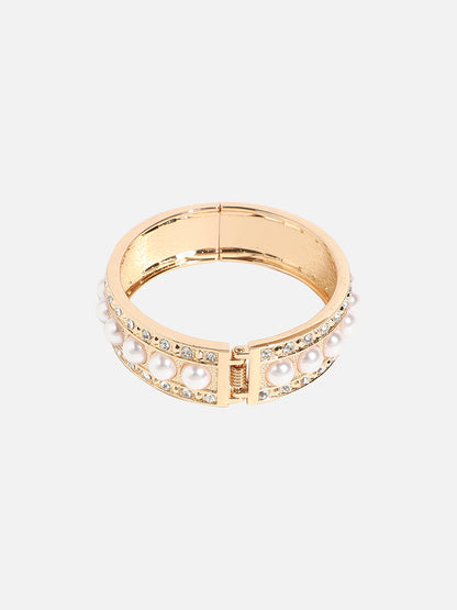 Gold-Plated Beaded Kada Bracelet
