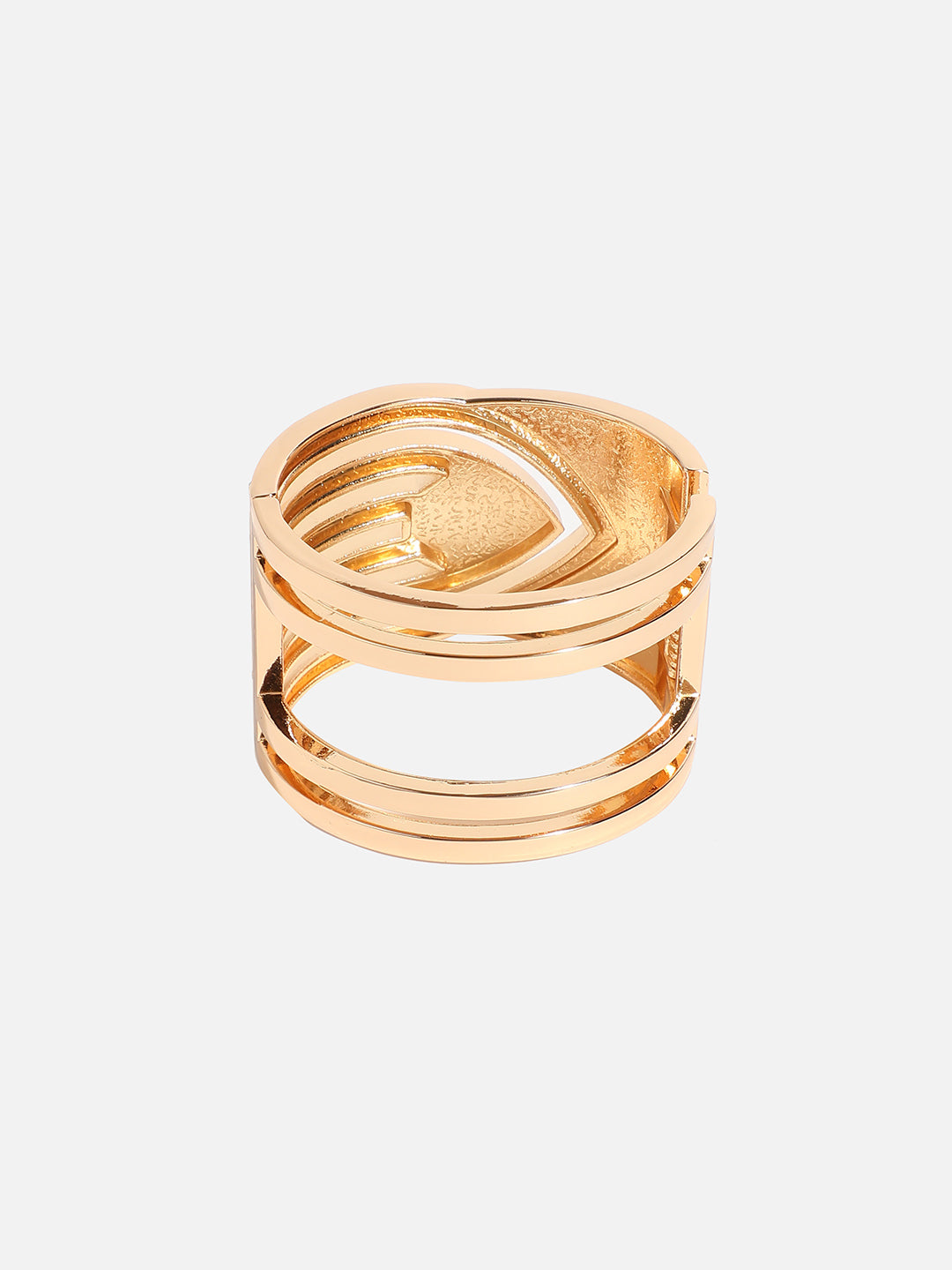 Gold Plated Arrowhead Stone Studded Cuff Bracelet