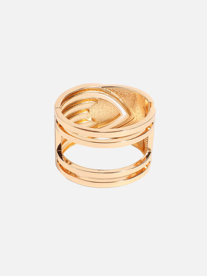 Gold Plated Arrowhead Stone Studded Cuff Bracelet