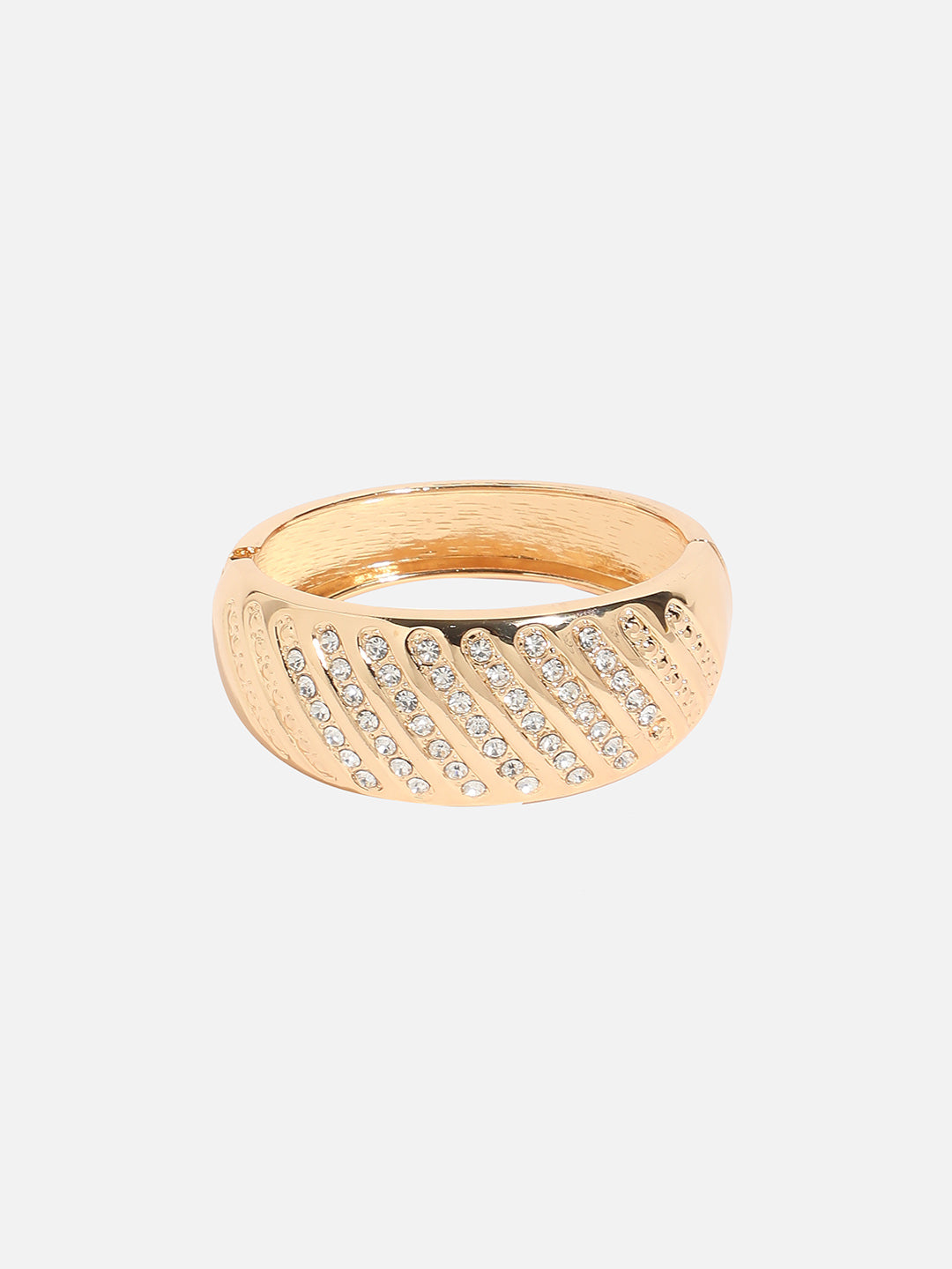 Gold Plated Stone Studded Cuff Bracelet