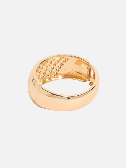 Gold Plated Stone Studded Cuff Bracelet