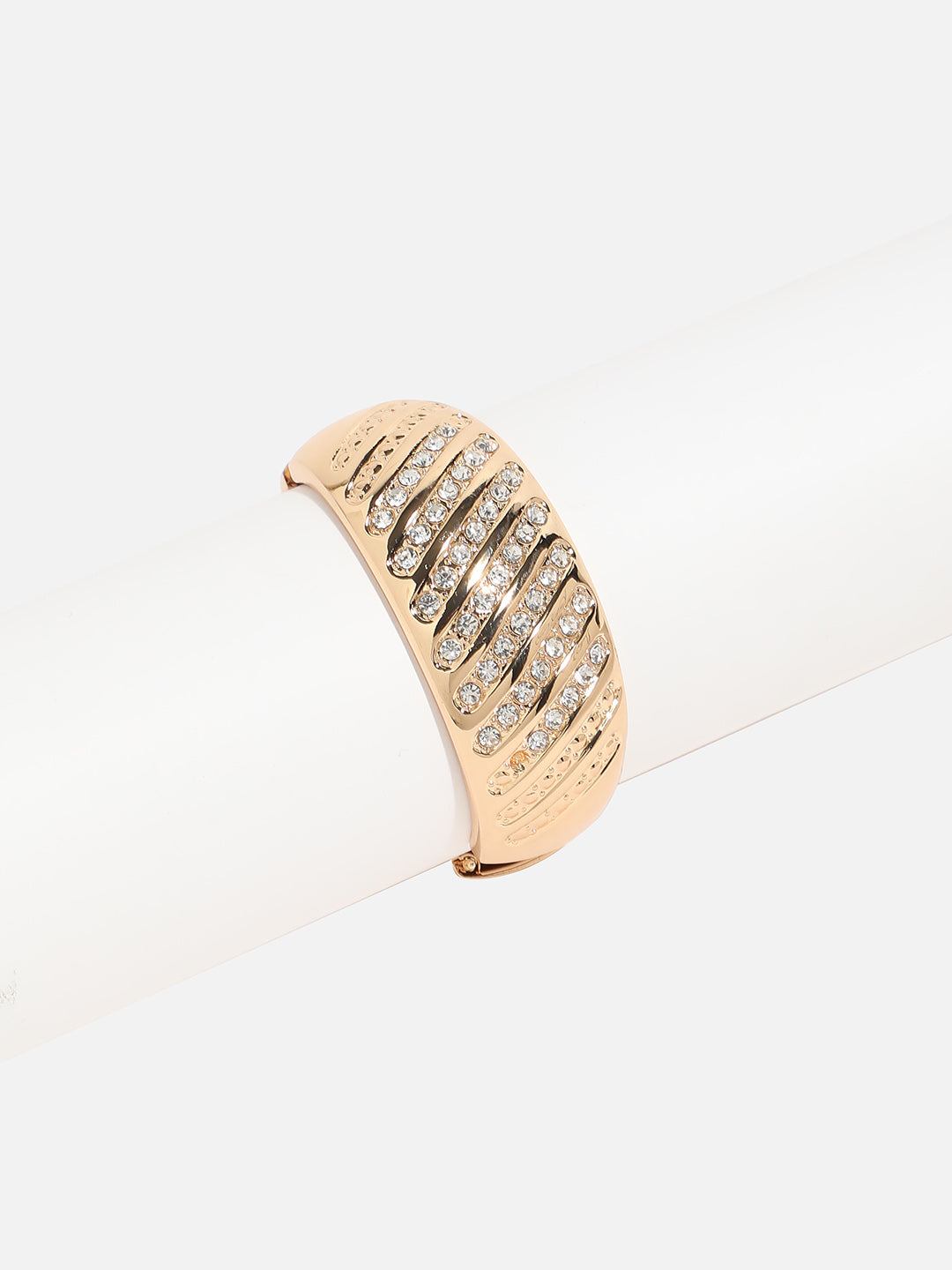Gold Plated Stone Studded Cuff Bracelet