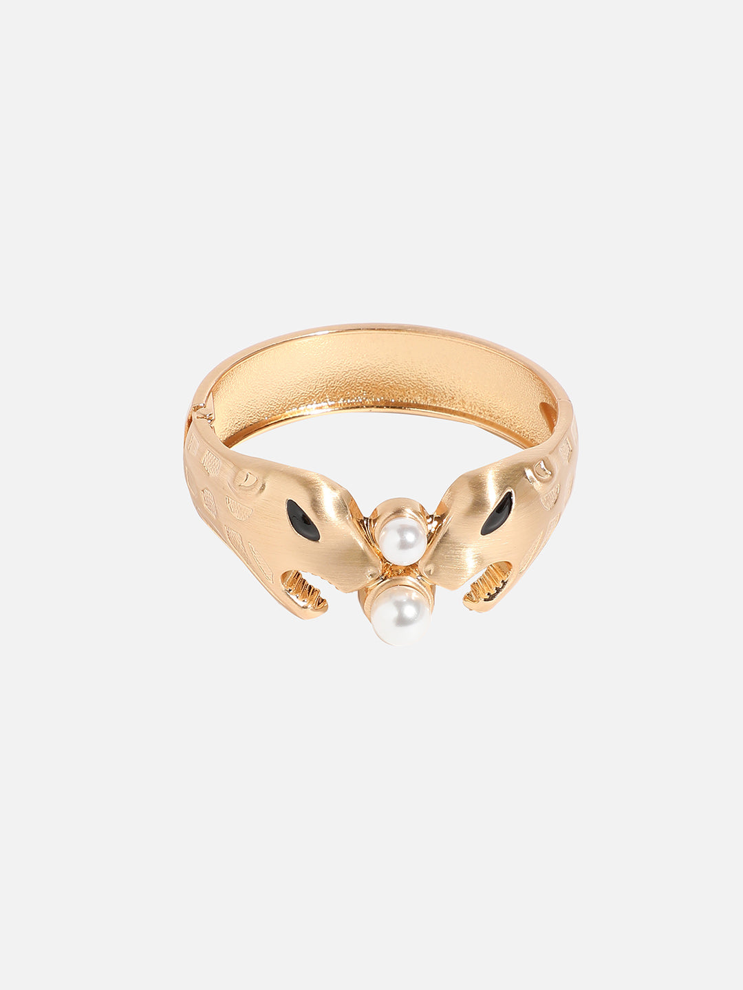 Gold-Plated Beaded Cuff Bracelet