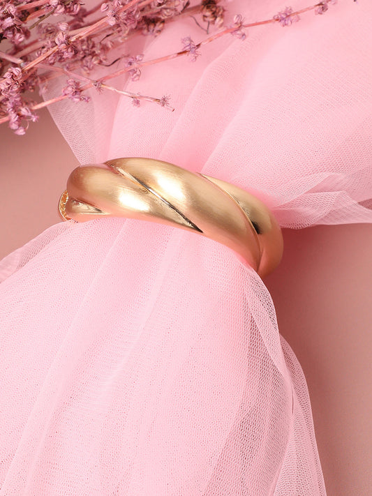 Gold-Plated Twisted Bangle-Style Bracelet