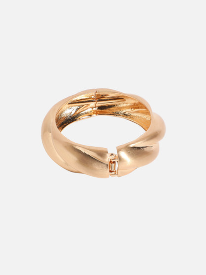 Gold-Plated Twisted Bangle-Style Bracelet