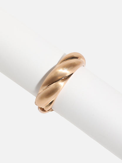 Gold-Plated Twisted Bangle-Style Bracelet