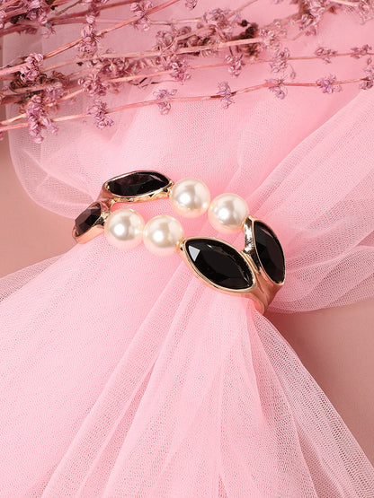 Gold-Plated Pearls Beaded Link Bracelet